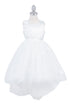 Girls Flower Petals V Back High Low Flower Girl Dress 2-12 - SophiasStyle.com